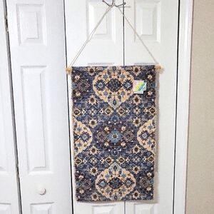 Aria Blue and Cream Tapestry Wall Decor